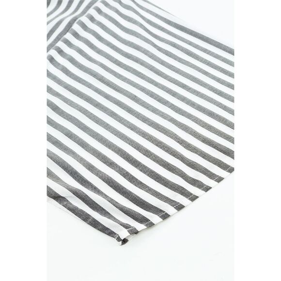 Azura Exchange  Wide Kimono Sleeves Tie Front Striped Romper with Pockets - Picture 5 of 8